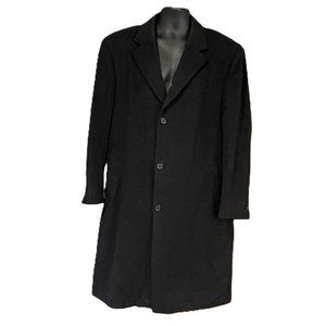 Lauren Ralph Lauren 44R Charcoal Gray Parma Long Overcoat Cashmere Wool Blend
